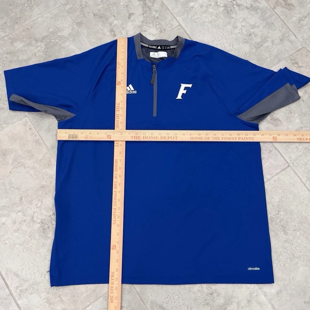 Adidas Climalite 1/4 Zip Pullover Men's XL Blue Short‎ Sleeve Golf Shirt  F Logo